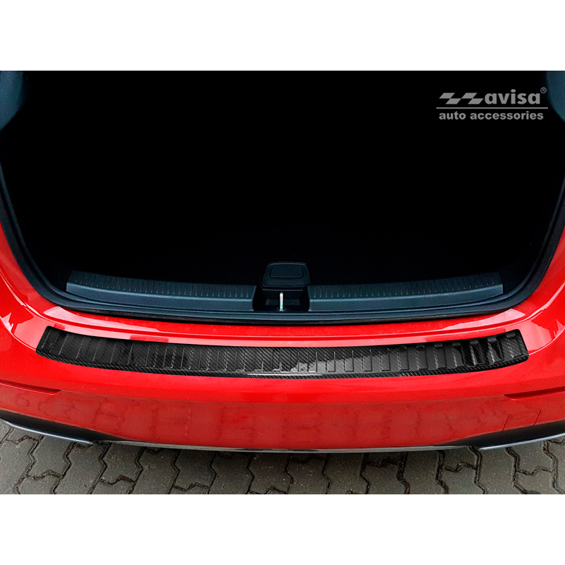 Protection de seuil arrière carboné 3D sur mesure pour Mercedes Classe-A W177 2018-