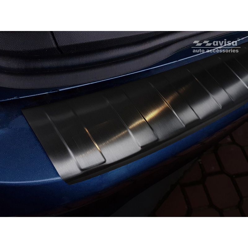 Protection de seuil arrière inox noir sur mesure pour Ford Focus IV Kombi 2018- 'Ribs'