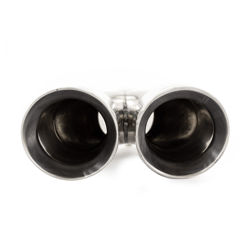 Simoni Racing Embout d'Échappement Rond Double Inox - Ø90xL242mm - Montage ->62mm