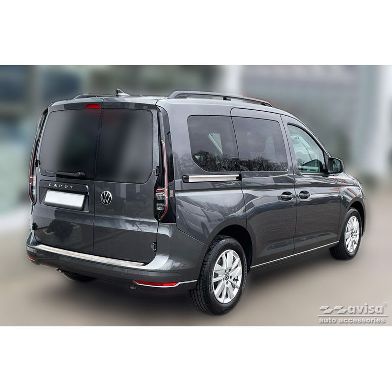 Protection de seuil arrière inox sur mesure pour Volkswagen Caddy V 2020- 'Ribs'
