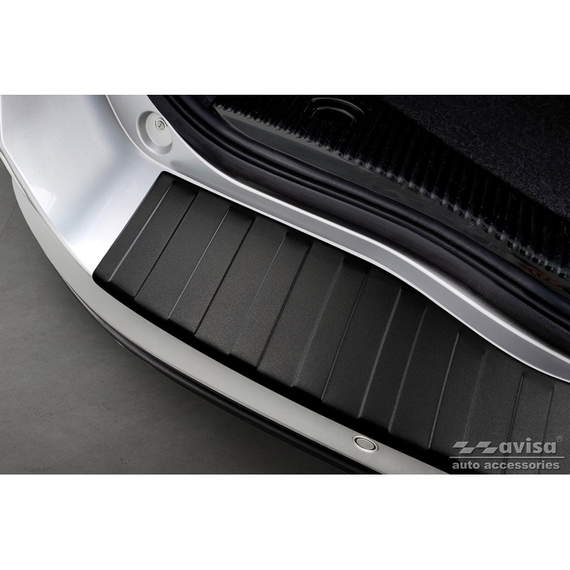 Protection de seuil arrière inox noir mat sur mesure pour Ford Mondeo V Wagon 2014- 'Ribs'