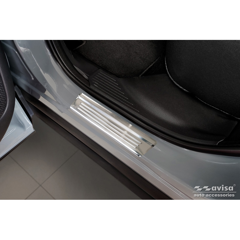 Seuils de portes inoxydable argent sur mesure pour Nissan Qashqai III 2021- - 'Special Edition' - 4-pièces