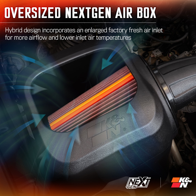 K&N NextGen d'admission d'air froid  sur mesure pour Toyota Tacoma 3.5L V6 2016-2023 (50-9039)