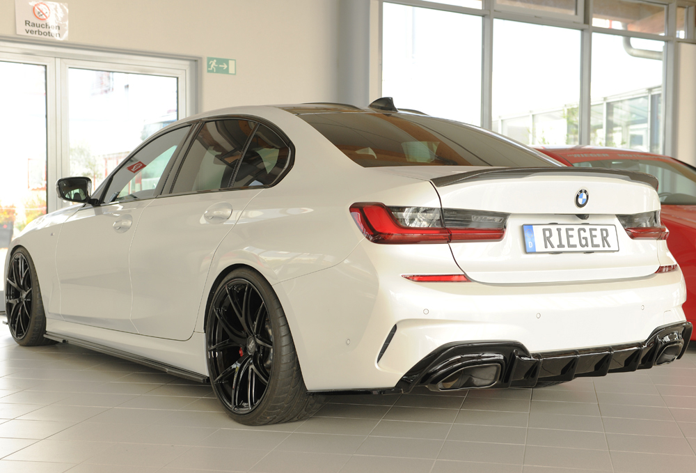 Diffuser BMW 3 Serie G20 M340i Rieger Glans Zwart voor Trekhaak