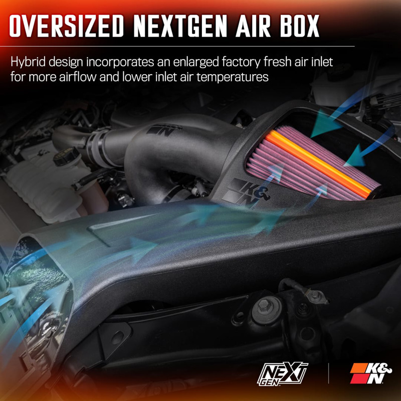 K&N NextGen d'admission d'air froid  sur mesure pour Ford F150 & F150 Raptor 3.5L V6 2017-2020 (50-2609)