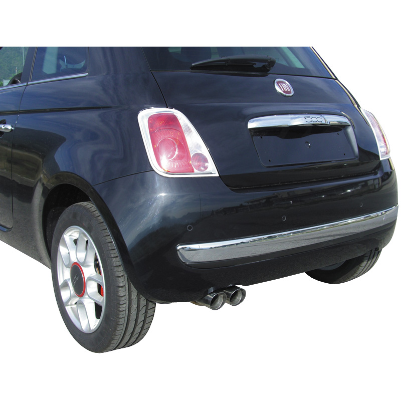 100% Inox Échappement Sport sur mesure pour Fiat 500 1.4 16v (100cv) 2007- 2x70mm Racing