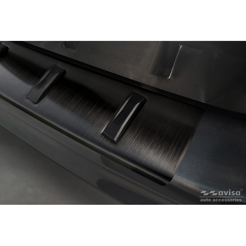 Protection de seuil arrière inox noir sur mesure pour Mercedes Vito / Classe V 2014-2019 & Facelift 2019- (hayon) 'STRONG EDITION'