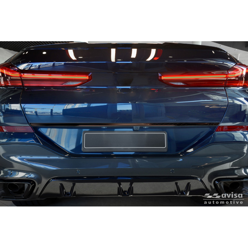 Avisa Moulure de hayon en Inox Noir Chrome sur mesure pour BMW X6 (G06) 2024- excl. M-Sport