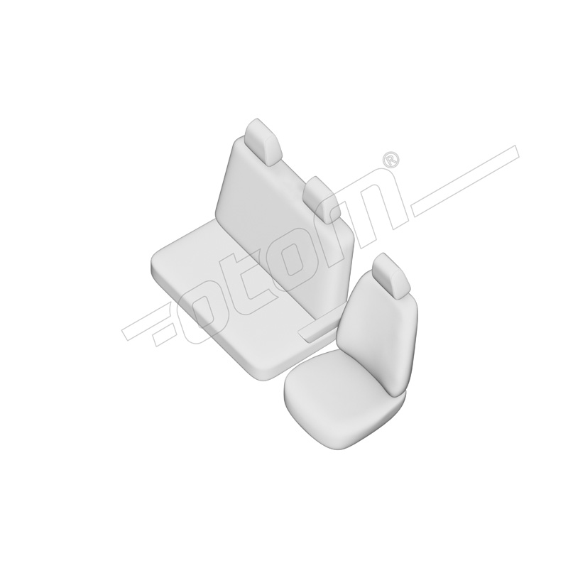 Original Design Housses de siège en tissu 2+1 sur mesure pour Ford Transit Custom 2023- (accoudoir sur le siège du conducteur)