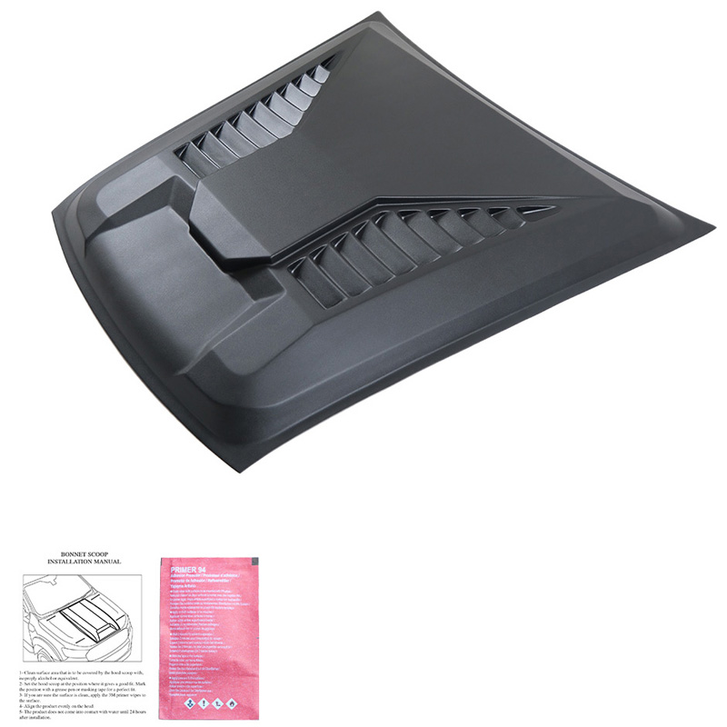 Écope de capot sur mesure pour Toyota Hilux 8ème Gen. 2015-2020 - Version 2 - Noir mat