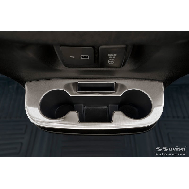 Avisa Enjoliveurs pour porte-gobelet Acier Inox sur mesure pour Fiat Ducato III Facelift 2023- / Opel Movano III Facelift 2023- / Toyota Proace Max 2024- - Argent