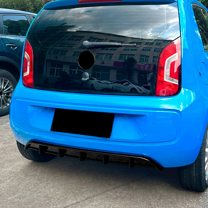 Jupe arrière (diffuseur) sur mesure pour Volkswagen Up! 2011-2016 excl. Facelift (ABS Noir luisant)