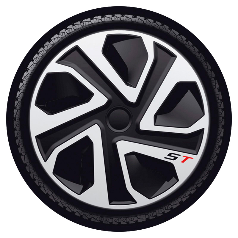 Jeu d'enjoliveurs J-Tec ST 16-inch argent/noir