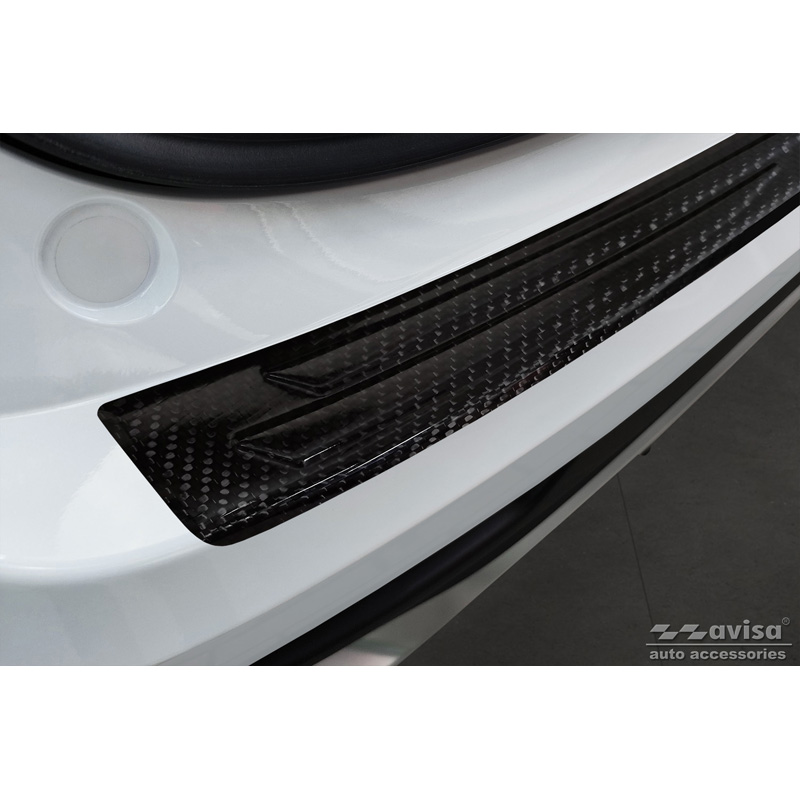 Protection de seuil arrière carboné 3D sur mesure pour Lexus NX 2021- 'Ribs'