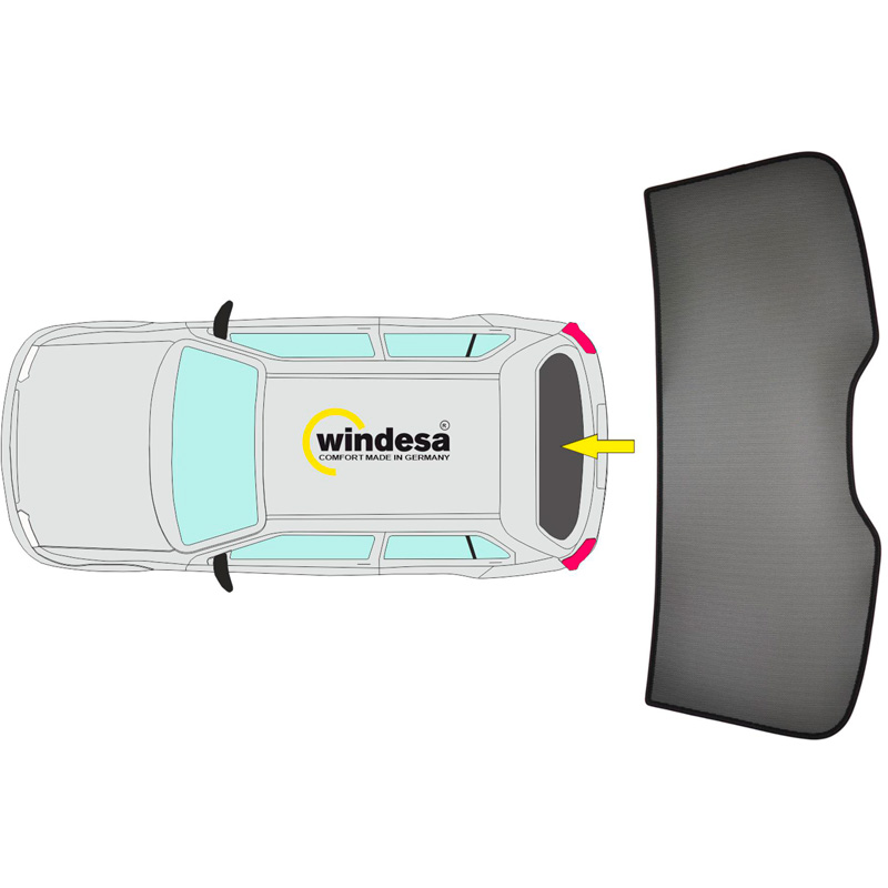SunClip Protection visuelle & solaire sur mesure pour Mercedes Classe-V W447 Facelift 2024- (seulement hayon arrière)
