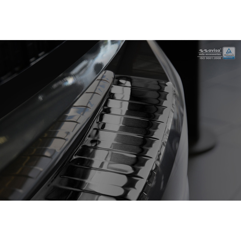 Protection de seuil arrière inox noir sur mesure pour Opel Insignia B Sportstourer 2017- & FL 2020- 'Ribs'