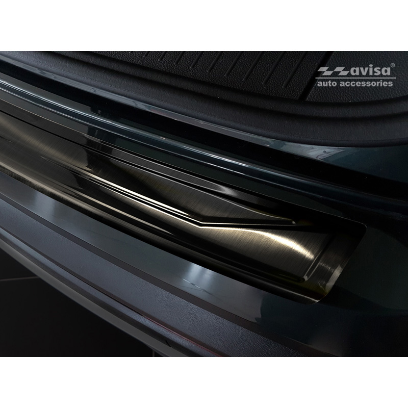Protection de seuil arrière inox noir sur mesure pour Seat Tarraco 2019-