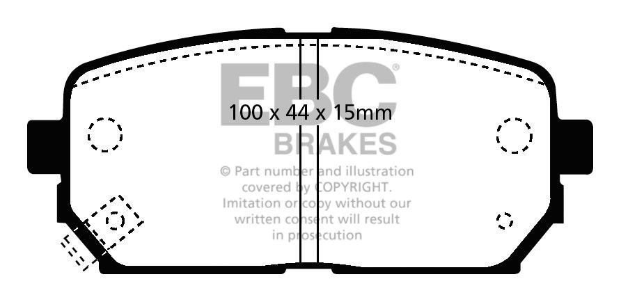 EBC Brakes KIA Carens 1.6 TD 2010-.. Remblokken achterzijde