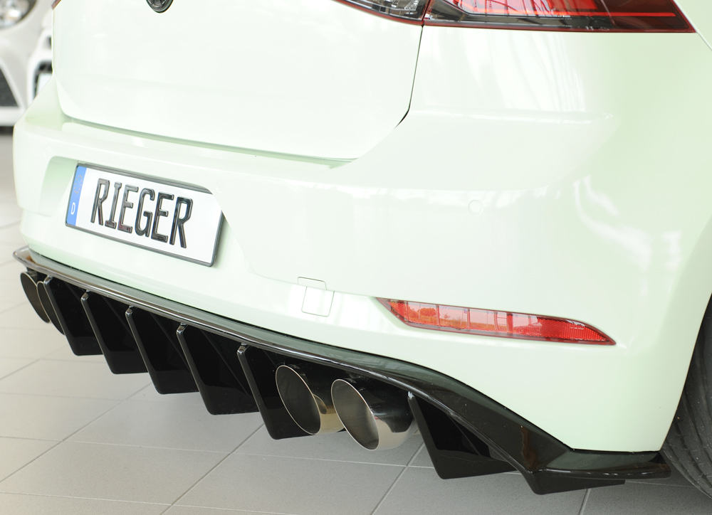 Diffuser Volkswagen Golf 7 R FL Rieger Glans Zwart