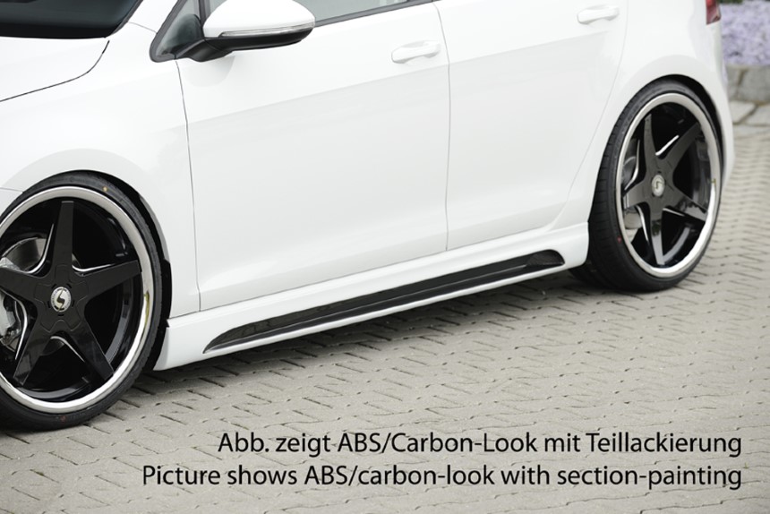 Zijskirts VW Golf 7 Rieger carbon-look met uitsparing