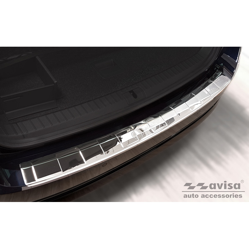 Protection de seuil arrière inox Chrome sur mesure pour Skoda Octavia IV Kombi 2020-2024 & FL 2024- Incl. RS 'Ribs'