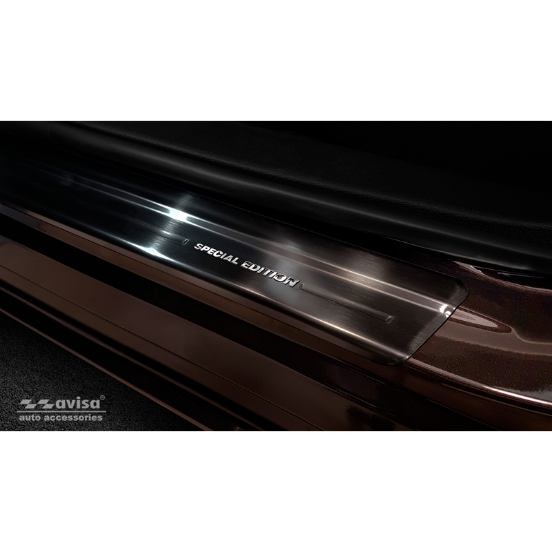 Seuils de portes inoxydable noir sur mesure pour Nissan Juke II 2019- 'Special Edition' - 4-pièces