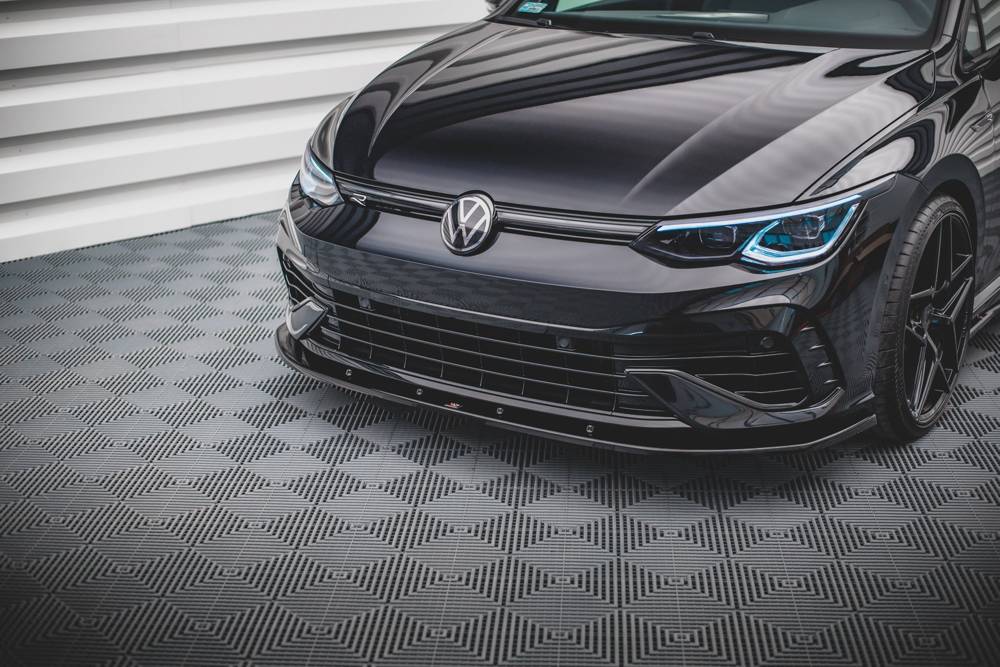 Voorspoiler V.1 Volkswagen Golf 8 R Maxton Glans Zwart