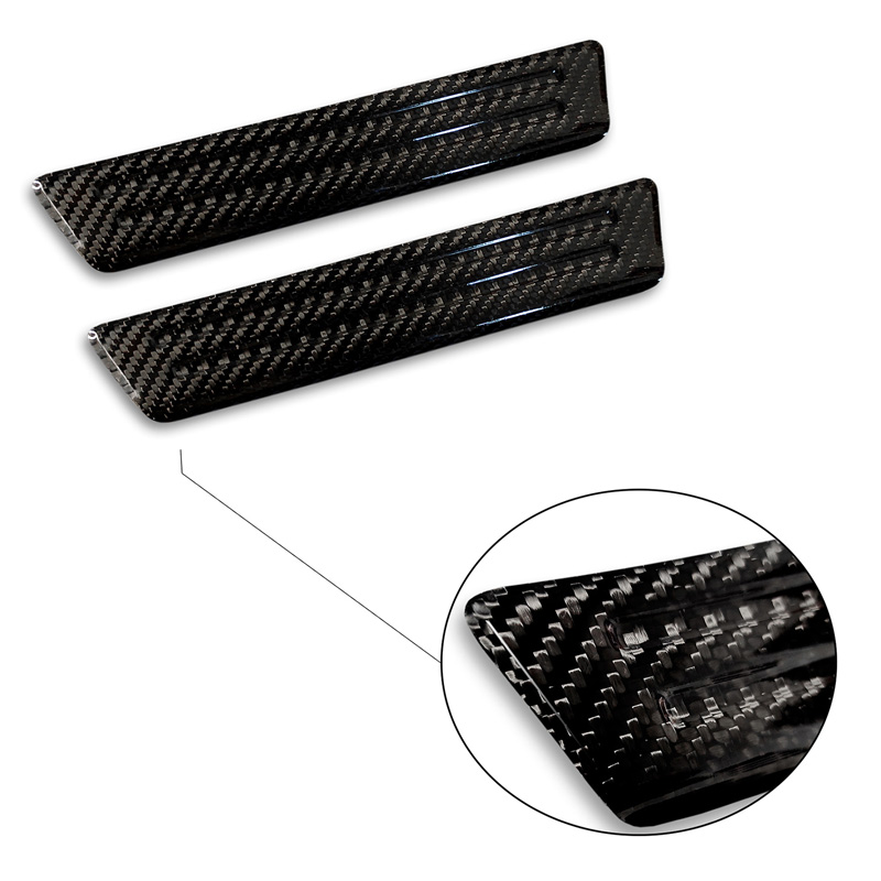 Seuils de portes carboné 3D noir sur mesure pour Volkswagen Tiguan II 2016-2024/Arteon 2017- & Shooting Brake 2020-/Passat Sedan&Variant 2014-/Golf Sportsvan 2014- incl. Facelifts - 2-Pièces - (portes arrières)