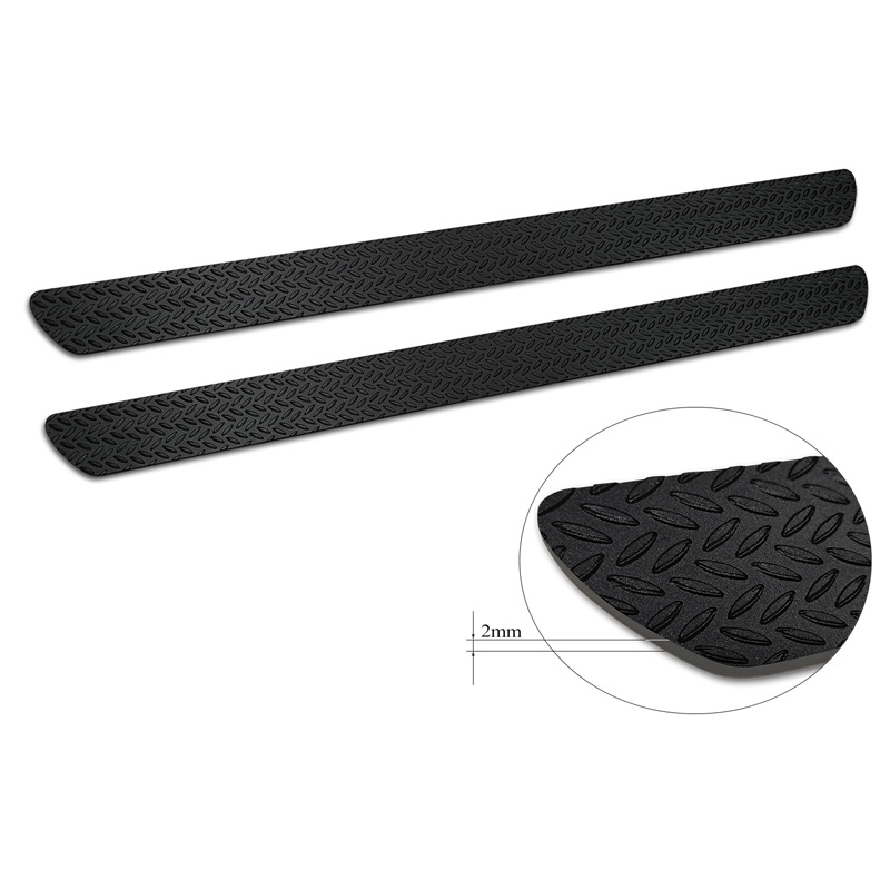 Seuils de portes universels - 'Riffled Plate' Aluminium/Noir mat - 2-pièces - 54 x 4 cm