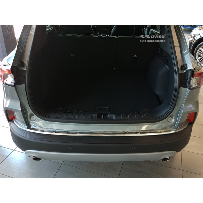 Protection de seuil arrière inox sur mesure pour Ford Kuga III Titanium/Trend/Cool+Connect/Hybrid 2019-2024 & FL 2024- excl. ST-Line 'Ribs'
