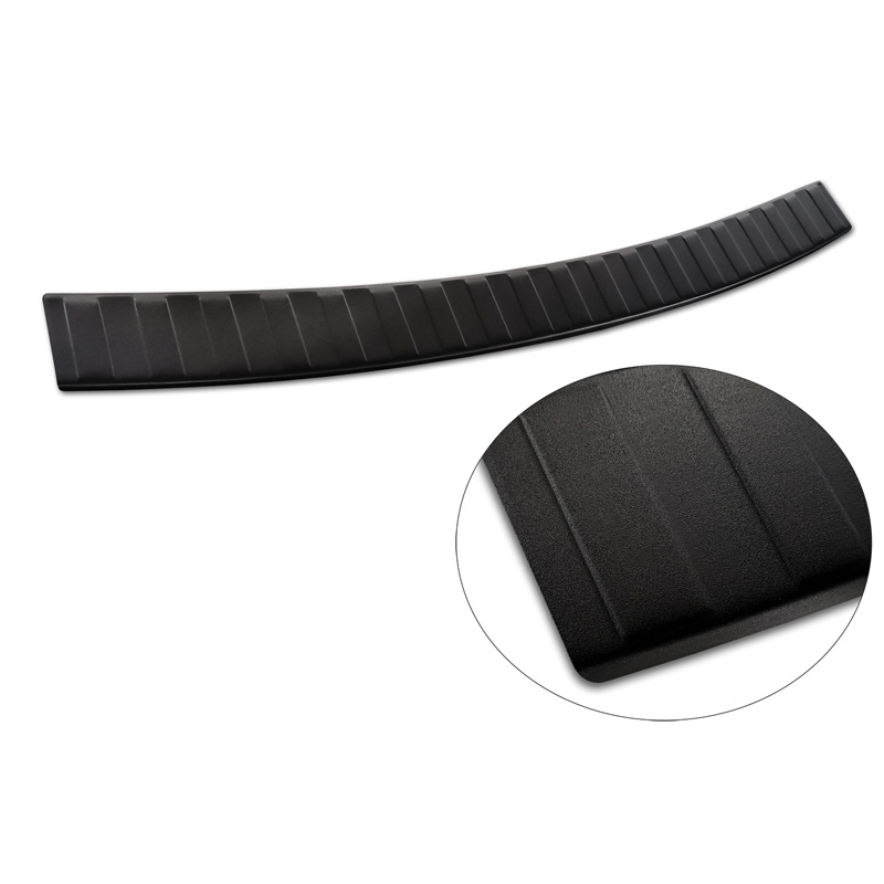 Protection de seuil arrière inox noir mat sur mesure pour Seat Alhambra & Volkswagen Sharan II 2010- 'Ribs'