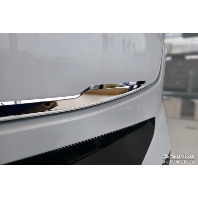 Avisa Revêtement d'habillage du hayon du coffre inox Chrome sur mesure pour BMW X4 II (G02) M-Sport Facelift 2021-