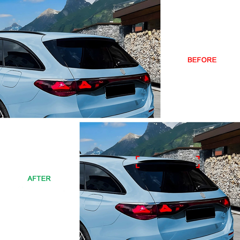 Becquet de toit (Spoiler Cap) sur mesure pour Mercedes Classe-E W214 Kombi 2024- (ABS Noir Luisant)