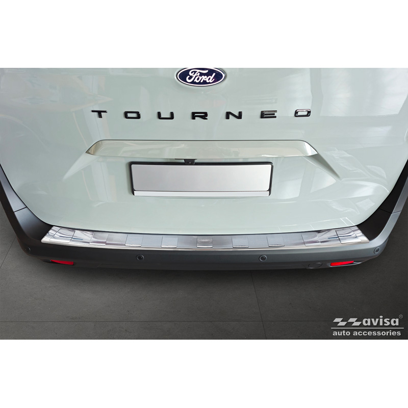 Protection de seuil arrière inox sur mesure pour Ford Tourneo Courier II / Transit Courier II 2023- 'Ribs'
