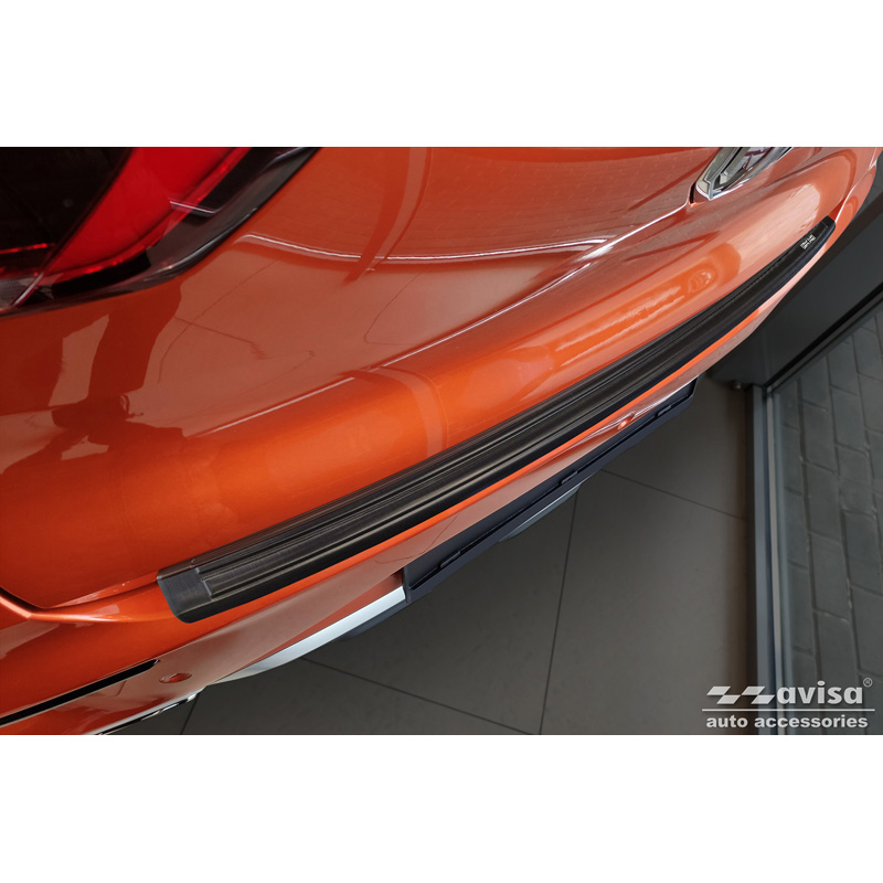 Protection de seuil arrière inox noir sur mesure pour MG ZS FL 2019-2024 'British Flag'