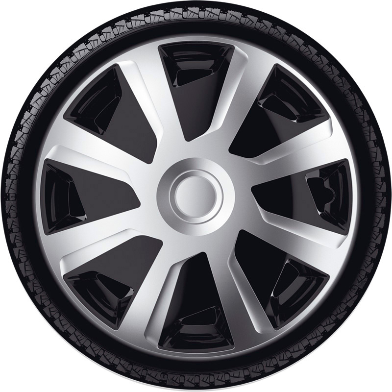 Jeu d'enjoliveurs J-Tec Mistral Van 15-inch argent/noir (sphère)
