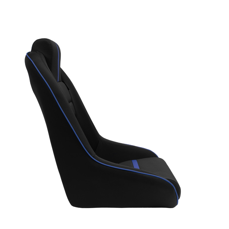 Siège baquet 'Classic RS' - Noir/Bleu - Dossier fixe + Appuie-tête intégré - incl. glissières