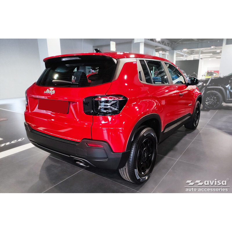 Protection de seuil arrière inox noir mat sur mesure pour Jeep Avenger + EV 2023- 'Ribs'
