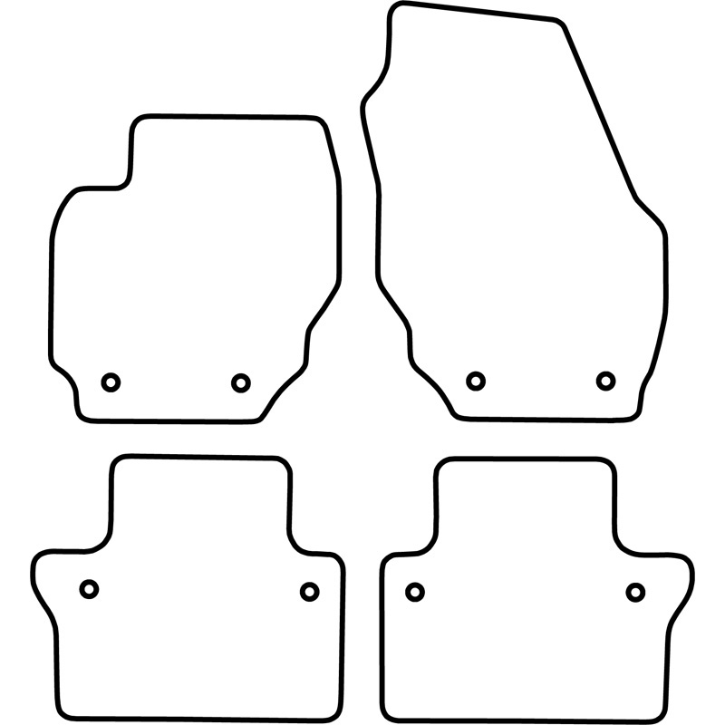 Set de tapis de sol en velours sur mesure pour Volvo S80 2006-