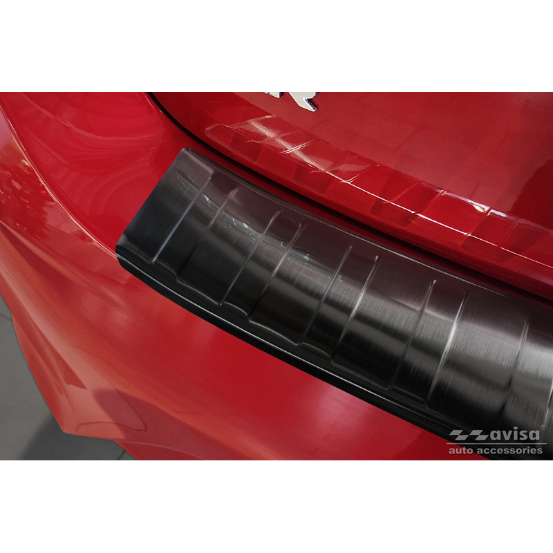 Protection de seuil arrière inox Noir sur mesure pour Mitsubishi Space Star Facelift 2020- 'Ribs'
