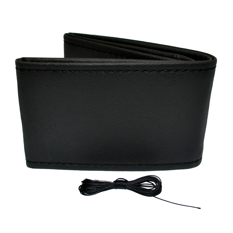 Housse de volant universel Classic - Cuir PVC noir + Surpiqûre noir (laçage)