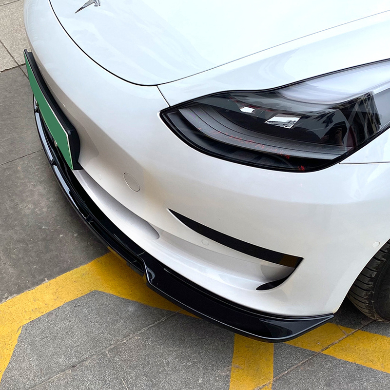 Spoiler avant sur mesure pour Tesla Model 3 2017-2024 (ABS Noir luisant)