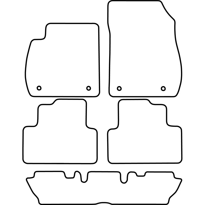 Set de tapis de sol en velours sur mesure pour Opel Zafira C 2012- (7-Personnes)