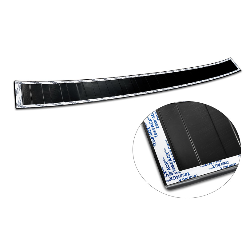 Protection de seuil arrière inox noir sur mesure pour Volkswagen Crafter & MAN TGE 2017- 'Ribs' ('XL'-version)
