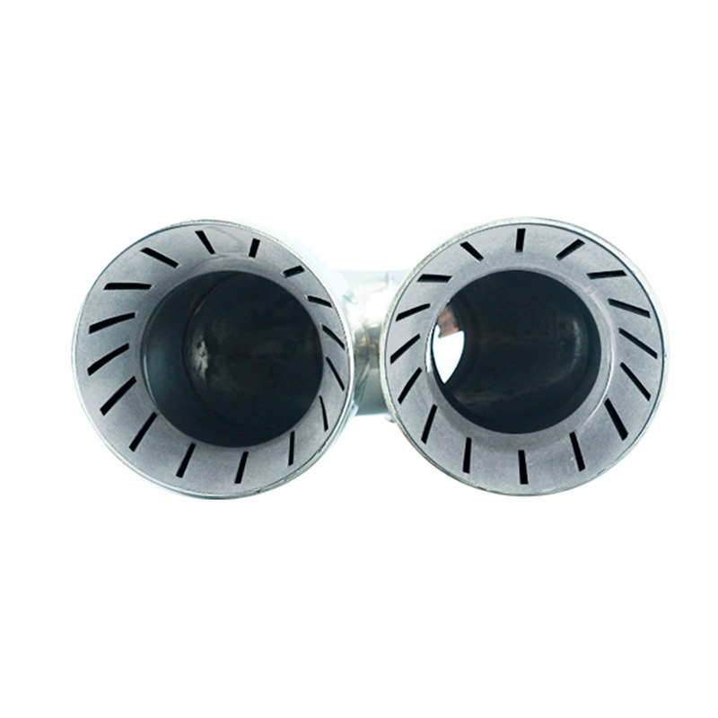 Simoni Racing Embout d'Échappement Rond Double/Oblique Inox - Ø90xL245mm - Montage 35->61mm