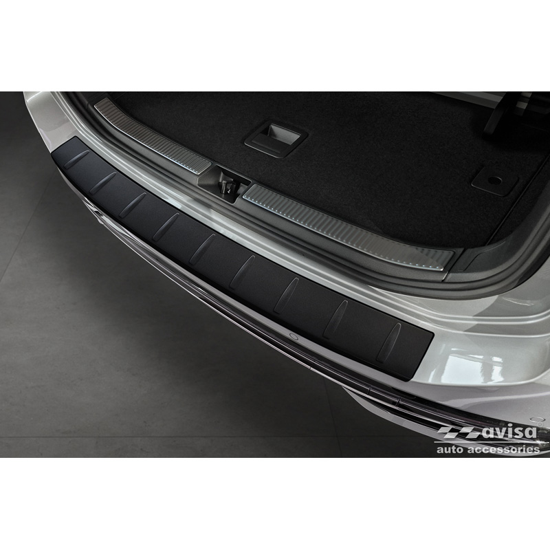 Protection de seuil arrière inox noir mat sur mesure pour Volkswagen Passat Variant (CJ5) 2023- 'Ribs'