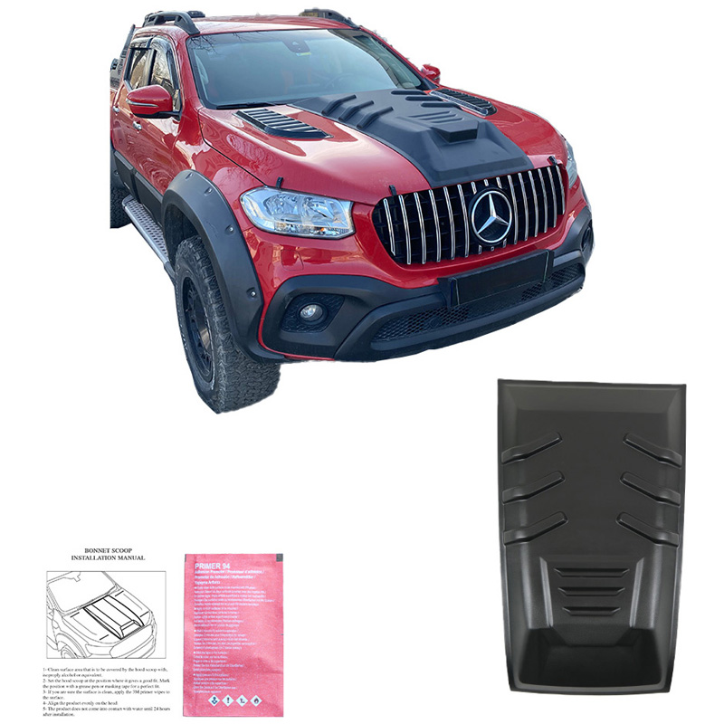 Écope de capot sur mesure pour Mercedes Classe-X W470 2017- - Noir mat