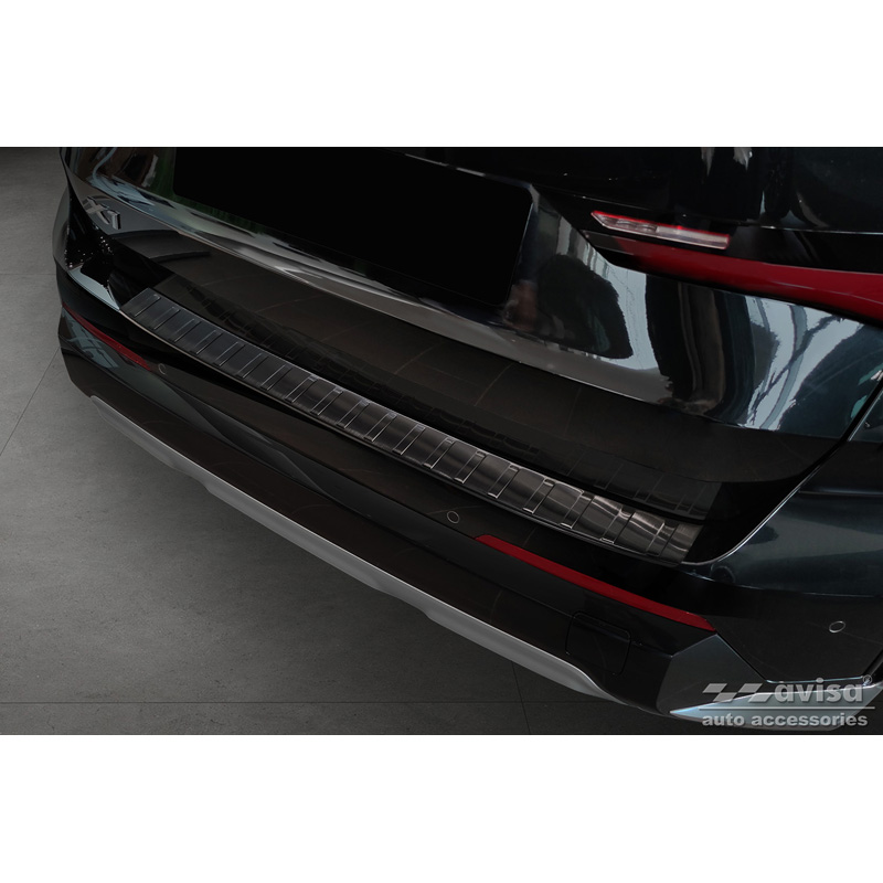 Protection de seuil arrière inox noir sur mesure pour BMW X1 U11 / U11 xLine 2022- 'Ribs'