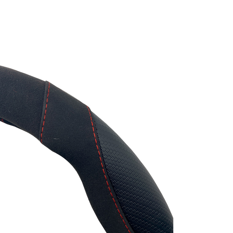 Simoni Racing Couvre-Volant Good Vibe R - Eco-Cuir Noir/Microfibre/Aspect Carbone + Inserts Rouges - 37-39cm