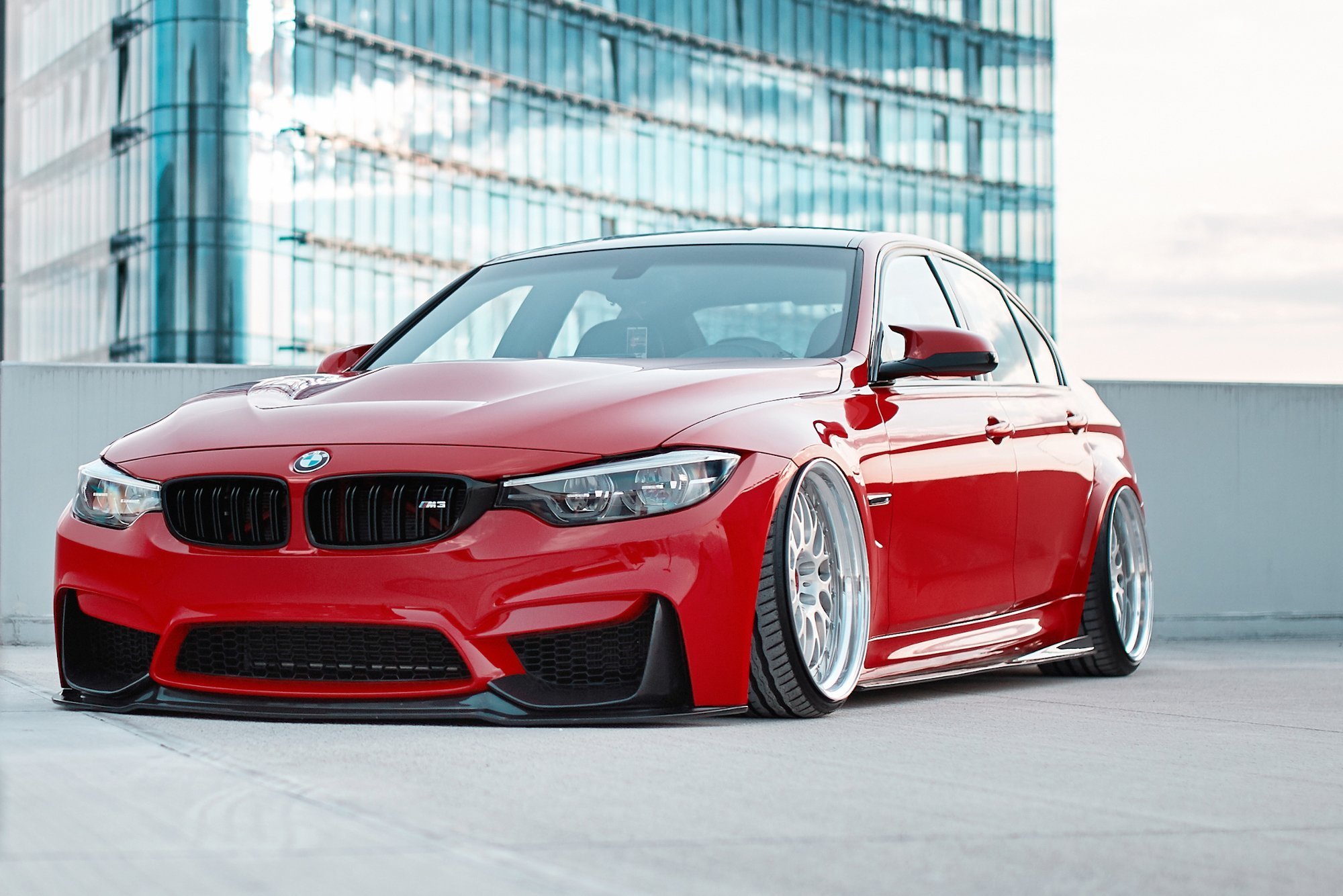 Voorspoiler passend voor BMW M3 F80 Maxton Glanzend zwart